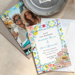 Save The Date Amalfi Coast Lemon tuiles Mariage italien