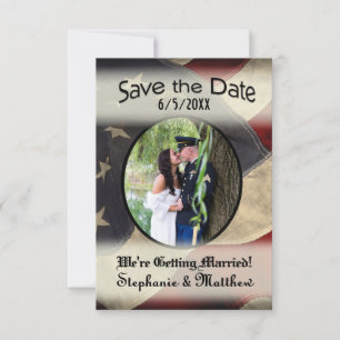 Save The Date American Flag Enregistrer la date avec la photo