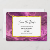 Améthyste Violet Et Or Abstrait Agate Mariage Sa
