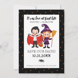 Save The Date Amour à la première fête Halloween Enregistrer la 
