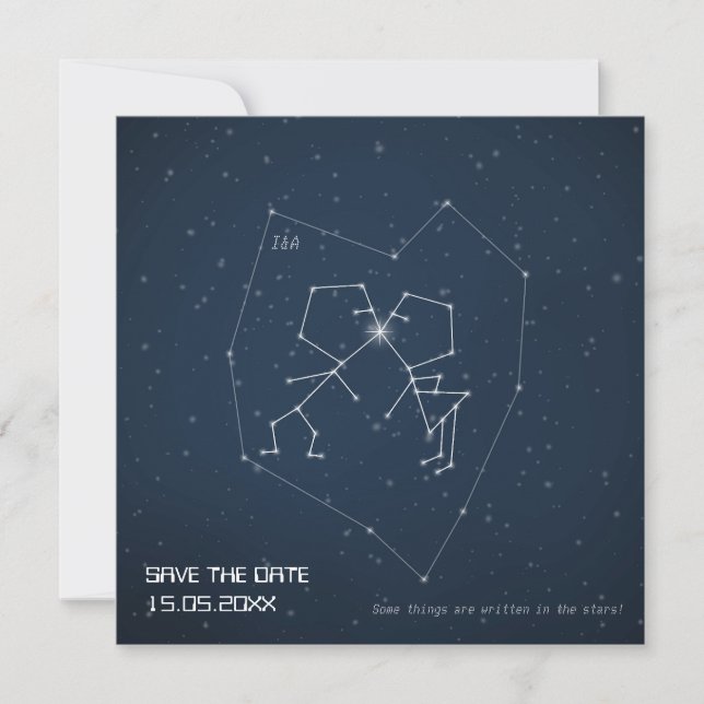 Save The Date Amour Constellation - Mariage Enregistrer la date (Devant)