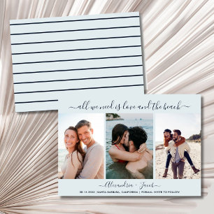 Save The Date Amour et Plage 3 Photo Mariage Enregistrer la Date