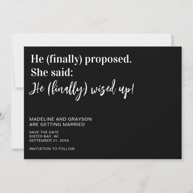 Save The Date Amusant Finalement Mariage Enregistrer La Date (Devant)