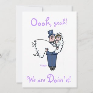 Save The Date Amusante Offbeat Mariée et Groom Wedding Invitatio