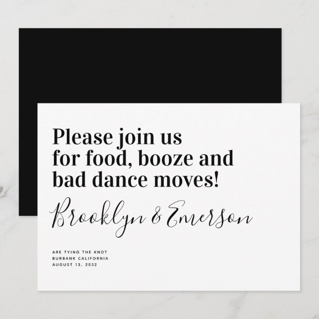 Save The Date Amusante Typographie Moderne Mariage Enregistrer L (Devant / Derrière)