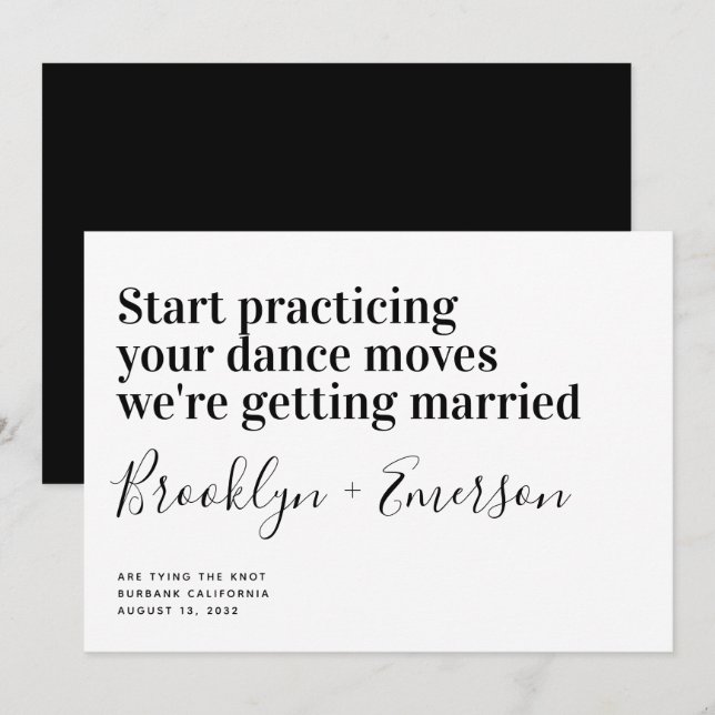 Save The Date Amusante Typographie Moderne Mariage Enregistrer L (Devant / Derrière)