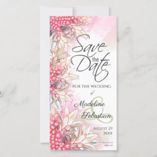 Save The Date Ananas roses exotiques