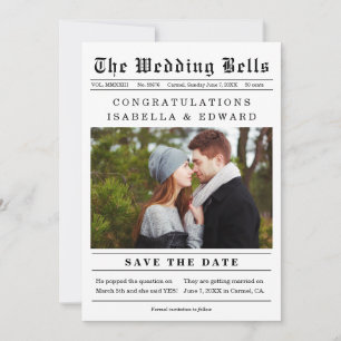 Save The Date Ancien Style de Journal de Mariage Enregistrer la 