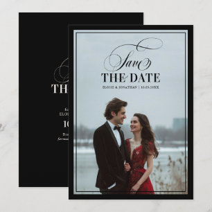 Save The Date Ancienne Argent Moderne Formel Mariage Luxe Chic