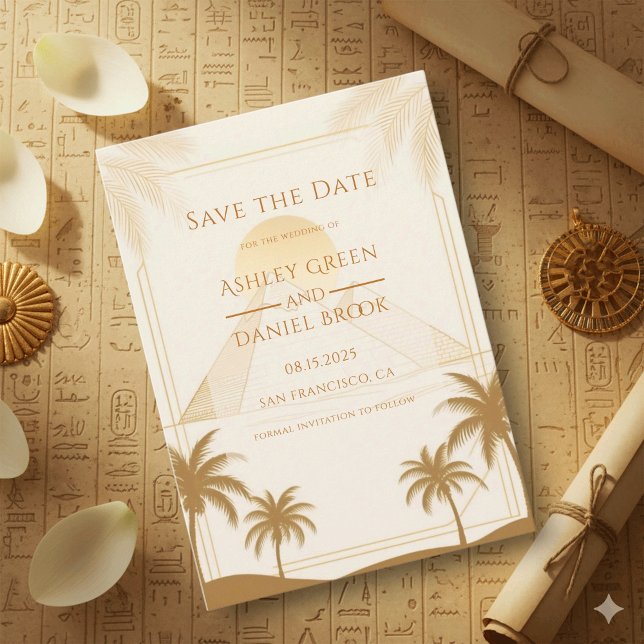 Save The Date Ancient Egypt Pyramids Of Giza Destination Wedding (Créateur téléchargé)