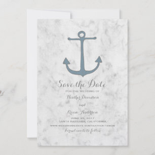 Save The Date Ancre Blue Rustic Enregistrer l'Invitation de date