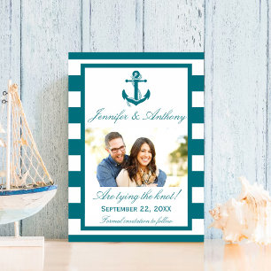 Save The Date Ancre Nautique Photo Mariage Enregistrer la date