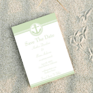 Save The Date Ancre nautique verte menthe Enregistrez la date