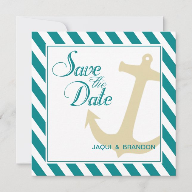 Save The Date Ancre sur les bandes Enregistrer la date | blanc t (Devant)