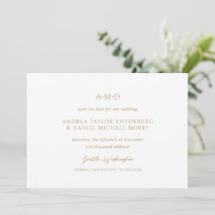 Save The Date Andrea Gold Mariage Élégant