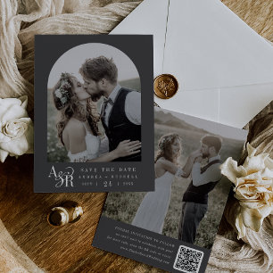 Save The Date ANDREA Moody Classic Grey Dark Academia Mariage