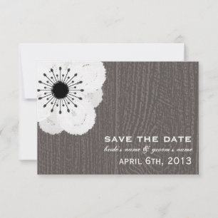Save The Date Anémone Française Inspiré De Bois D'Arbre Enregist