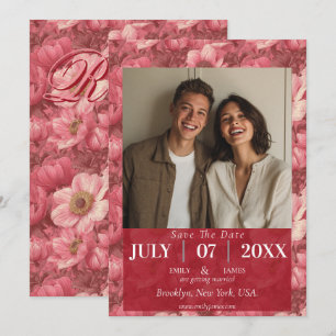 Save The Date Anémones rêveuses Mariage extérieur inspiré