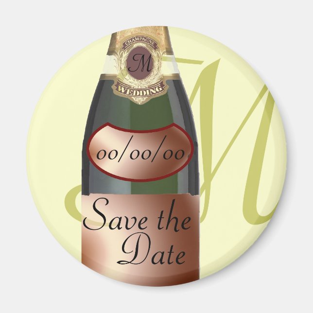 Save the Date angepasste Monogramm Magnet (Vorne)