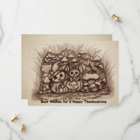 Animaux mignons attendant Thanksgiving