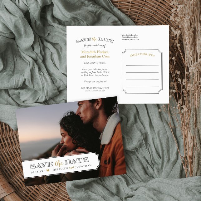 Save the Date Ankündigung des eleganten Frame-Foto (Von Creator hochgeladen)