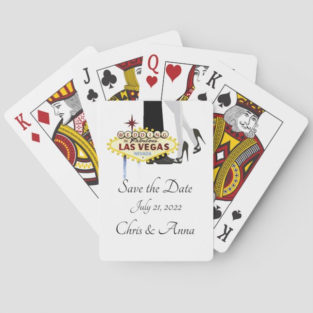 Save the Date Ankündigung von Las Vegas Wedding Ca Spielkarten (Rückseite)