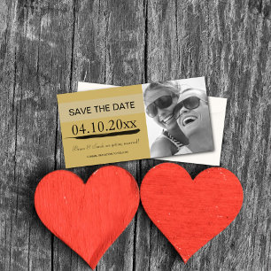 Save the Date Ankündigungen von Fotokarten {Gold}