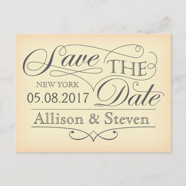Save the Date Ankündigungspostkarte (Vorderseite)
