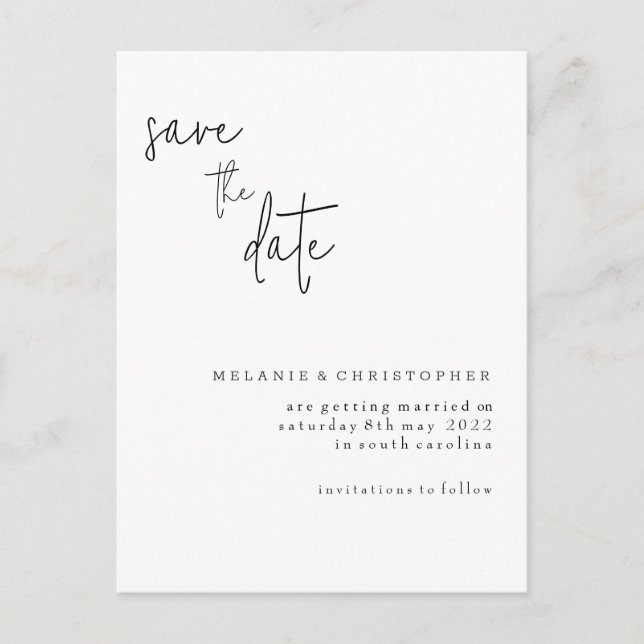 Save the Date Ankündigungspostkarte (Vorderseite)