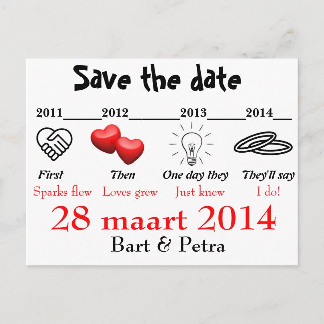 Save the date ankündigungspostkarte (Vorderseite)