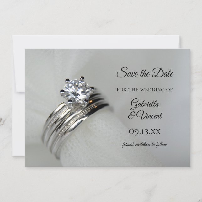 Save The Date Anneaux de mariage Mariage Enregistrer la date (Devant)