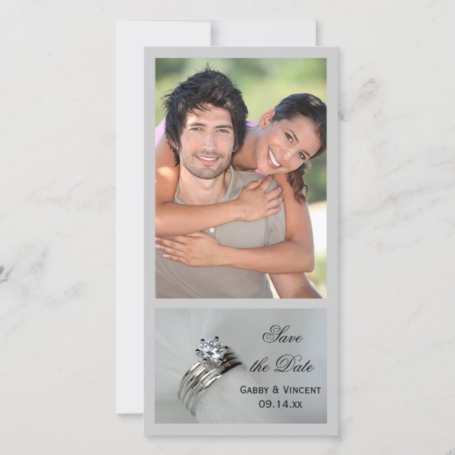 Save The Date Anneaux de mariage Mariage Enregistrer la date Ann (Devant)