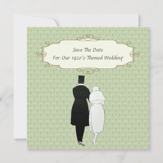 Save The Date Années 1920 Thématique Enregistrer la date (Devant)