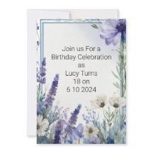 Anniversaire des fleurs bleues élégantes