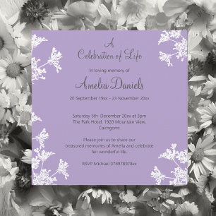 Save The Date Annonce de célébration de la vie de fleur sauvage