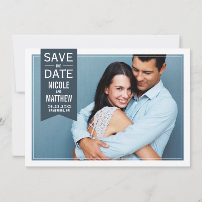 Save The Date Annonce de date de mariage à sauver avec photo mod (Devant)