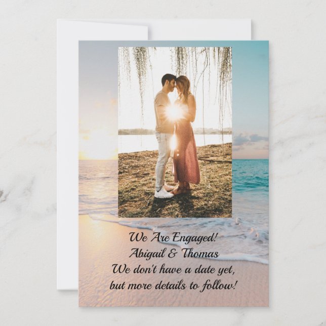 Save The Date Annonce de fiançailles Photo Ocean (Devant)