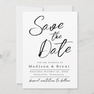 Save The Date Annonce de mariage minimaliste simple sans photo