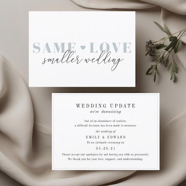 Save The Date Annonce de mise à jour de mariage au cœur bleu cha (Créateur téléchargé)
