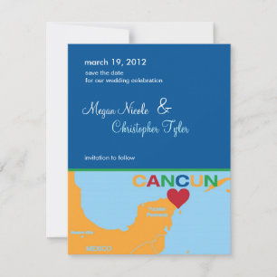 Save The Date Annonce de sauvegarde de date à Cancun au Mexique