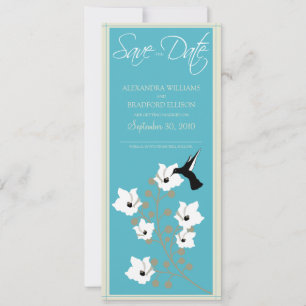 Save The Date Annonce de sauvegarde de date de colibri (aqua)