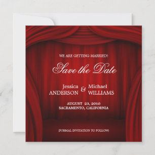 Save The Date Annonce de sauvegarde de date de Rideau Rouge
