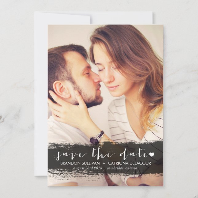 SAVE THE DATE ANNONCE DE SAUVEGARDE DE DATE EN ACRYLIQUE NOIRE (Devant)