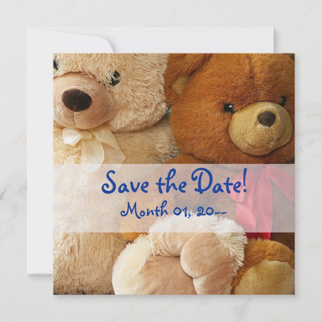 Save The Date Annonces d'Amis de mignonette Teddy Bear (Devant)