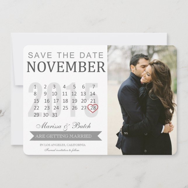 Save The Date Annonces de calendrier Enregistrez la date | Maria (Devant)