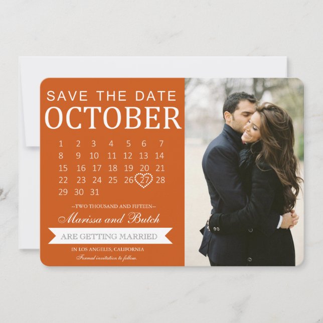 Save The Date Annonces de calendrier pour Sauvegarder la Date |  (Devant)