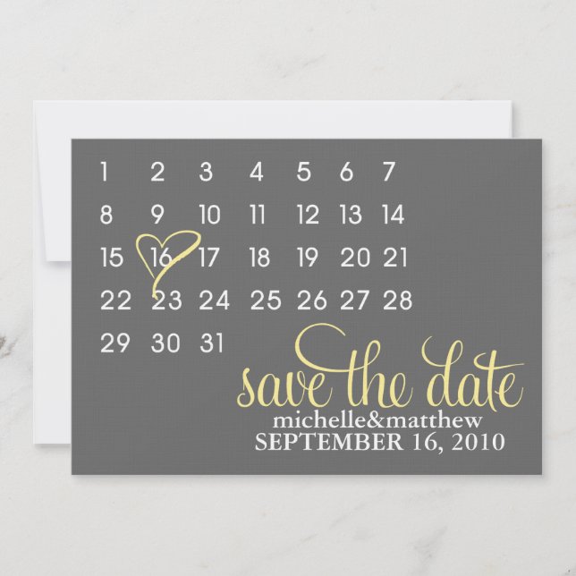Save The Date Annonces de mariage Calendrier Enregistrer la date (Devant)