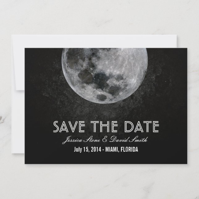 Save The Date Annonces de sauvegarde de date de la Lune Brillant (Devant)