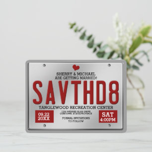 Save The Date Annonces d'enregistrement de date de licence rouge