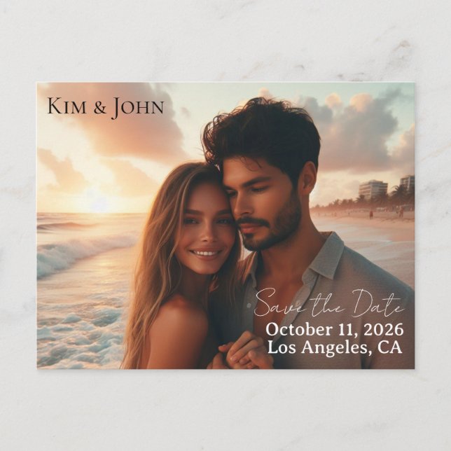 Save the Date Announcement Postcard Ankündigungspostkarte (Vorderseite)